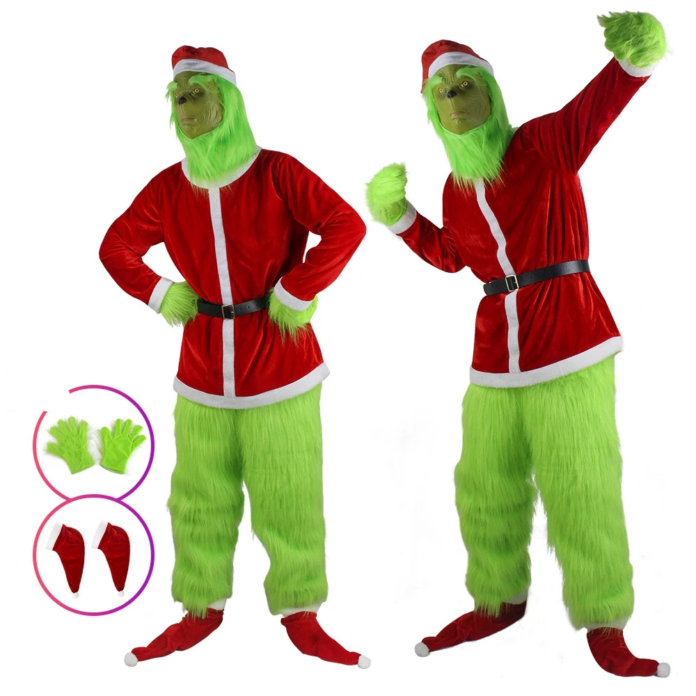 Merry Christmas Grinch Cosplay - Santa Hat Plush บทวิจารณ์และราคา