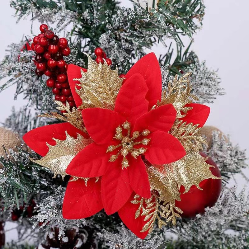 5PCS Christmas Flowers Christm - Christmas Tree Artificial บทวิจารณ์และราคา