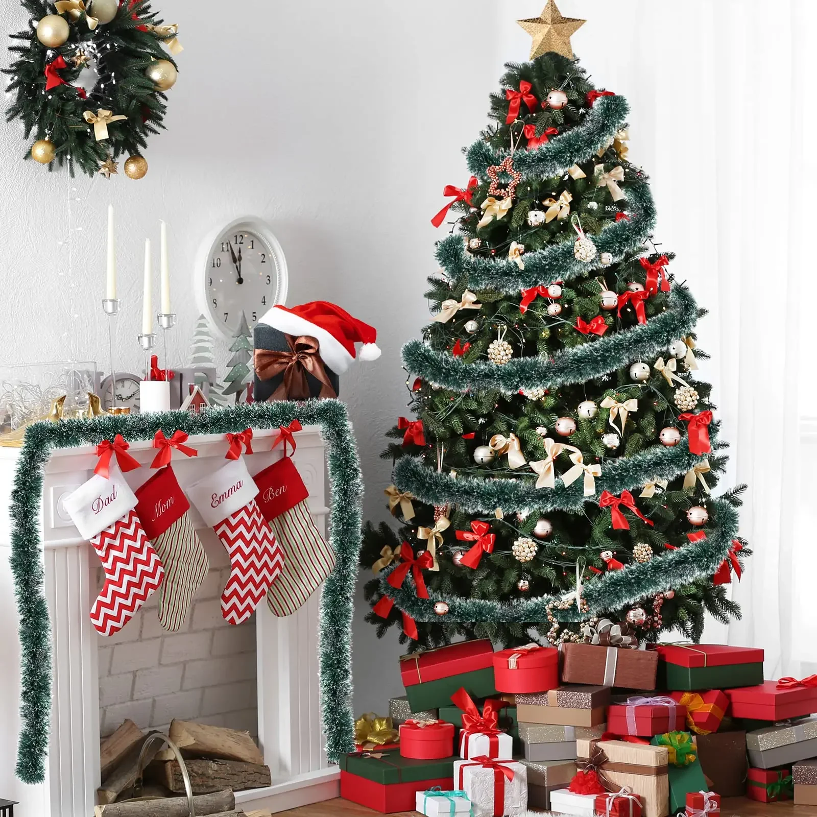 2/40m Christmas Tinsel Ribbons - Tinsel Garland Decoration บทวิจารณ์และราคา