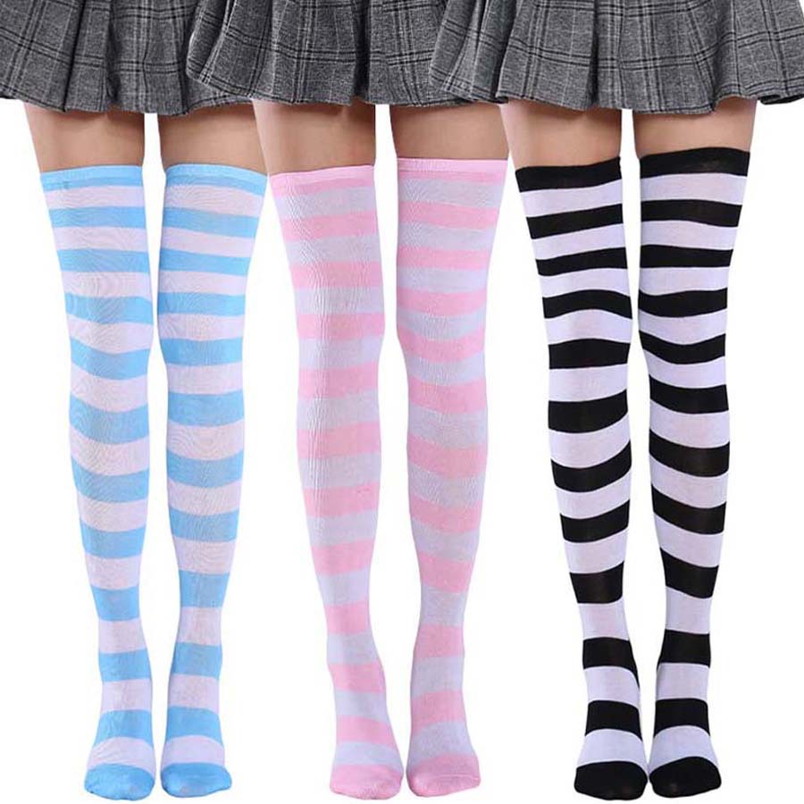 Cute Pink Blue Lolita Striped  - Christmas Stocking Hanging บทวิจารณ์และราคา