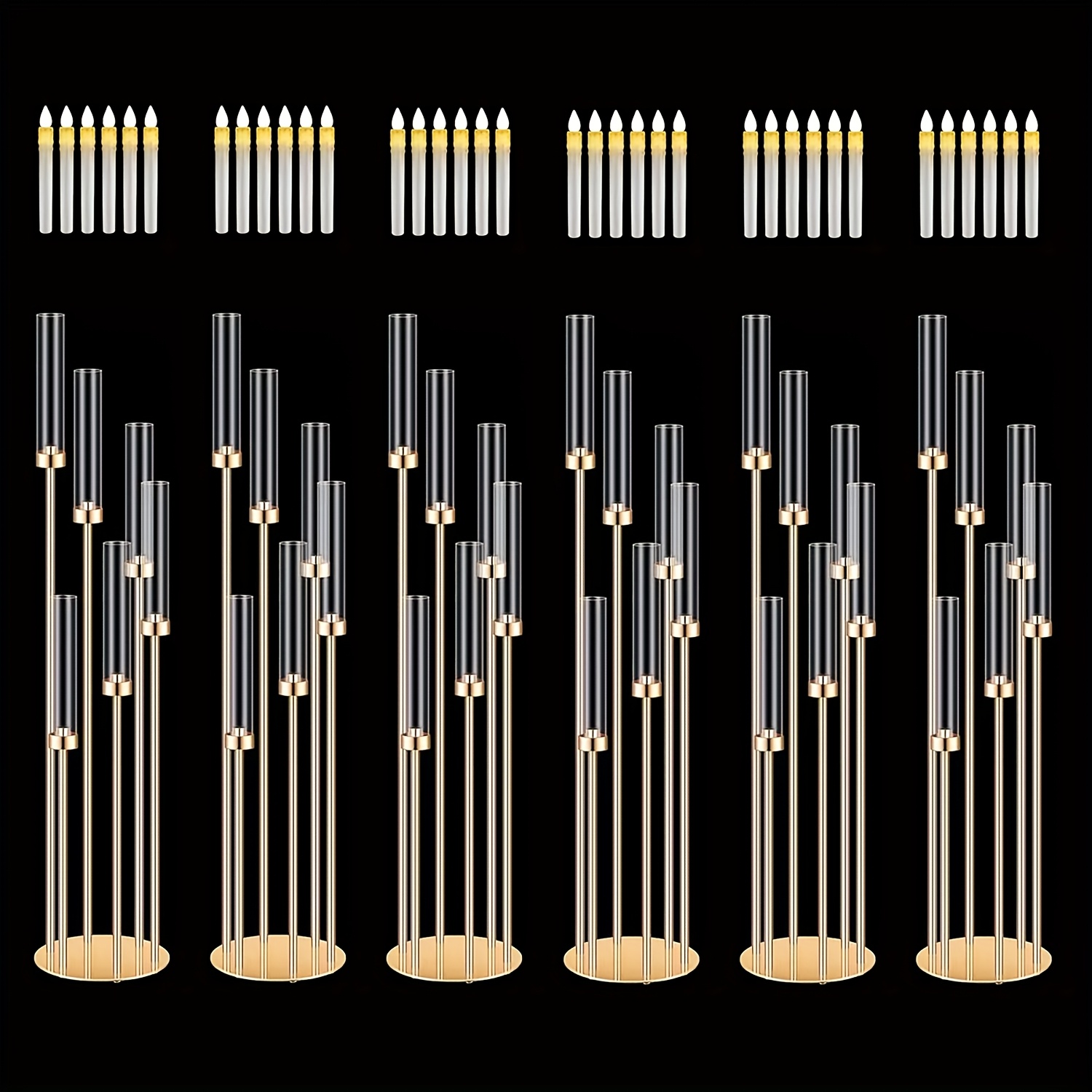 2 Sets Floor Candelabra 6 Arms - Holiday Candle Set บทวิจารณ์และราคา