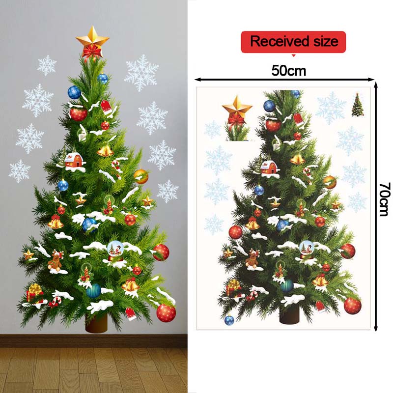 Christmas Tree Wall Stickers G - Snowflake Window Decal บทวิจารณ์และราคา