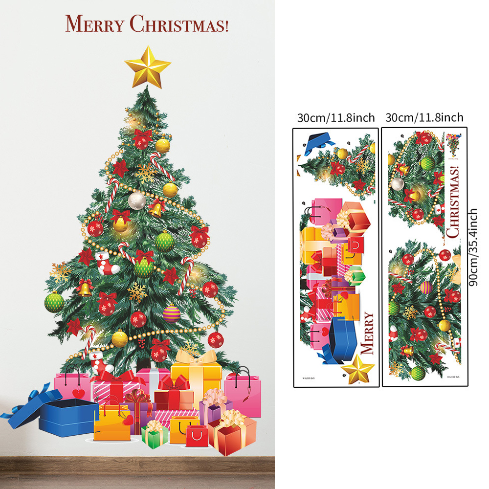 Christmas Tree Wall Stickers G - Snowflake Window Decal บทวิจารณ์และราคา