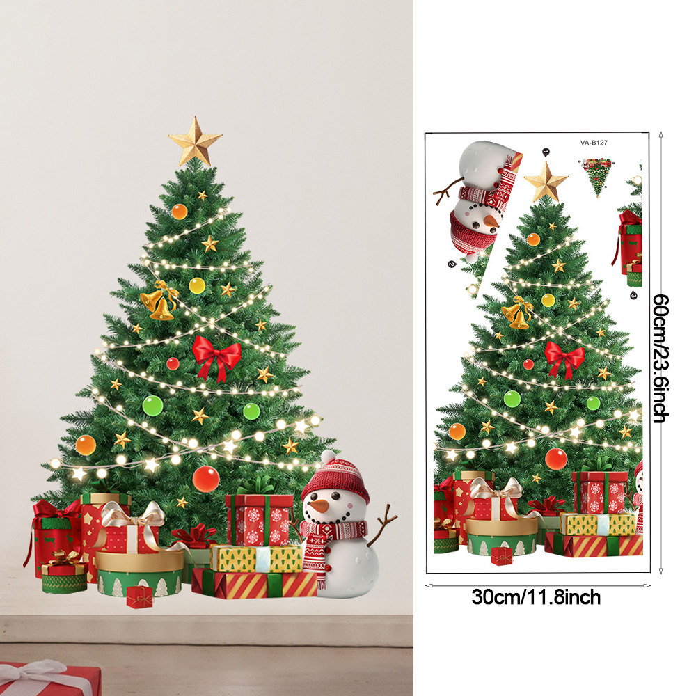Christmas Tree Wall Stickers G - Snowflake Window Decal บทวิจารณ์และราคา