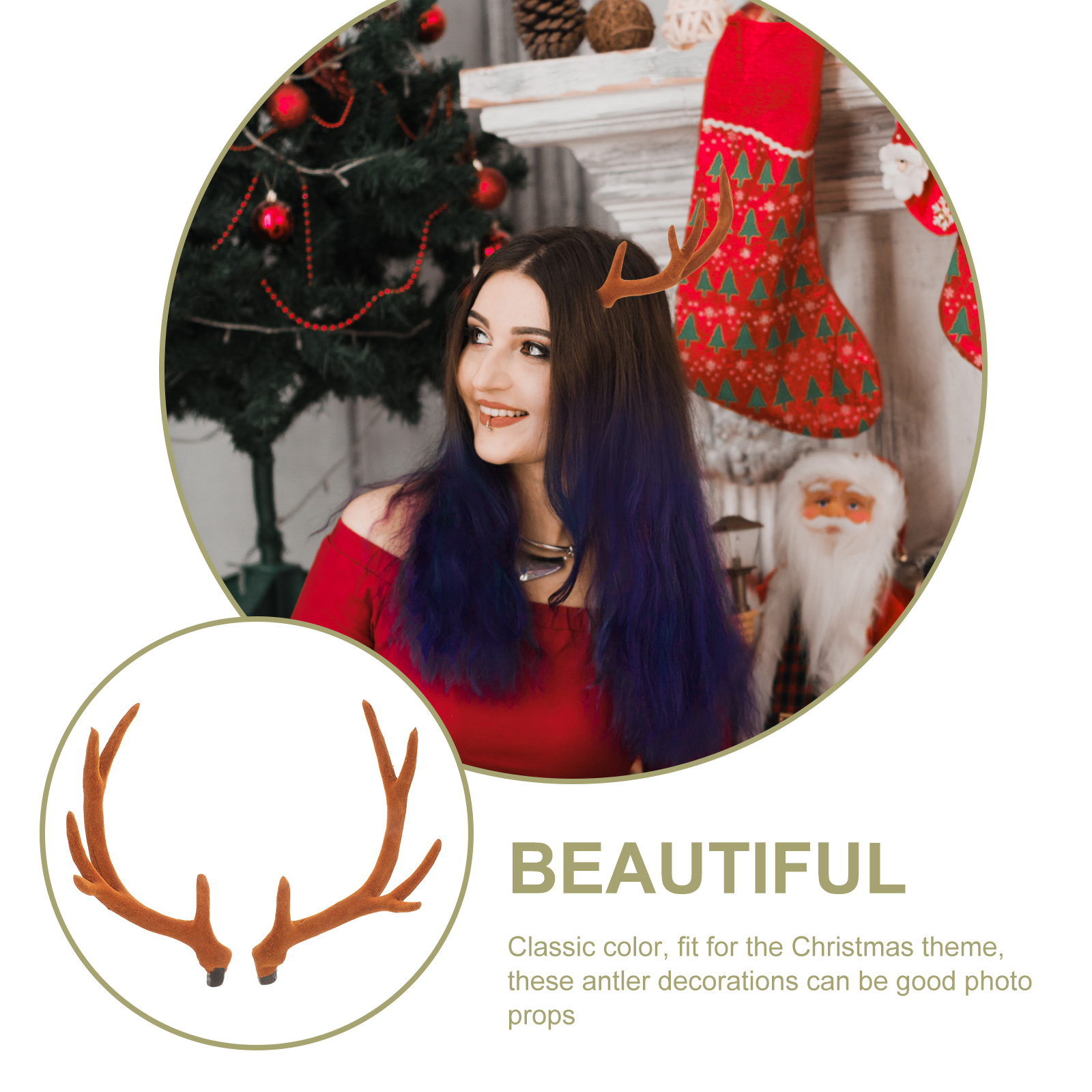 17CM Brown Reindeer Antlers Si - Reindeer Antlers Headband บทวิจารณ์และราคา