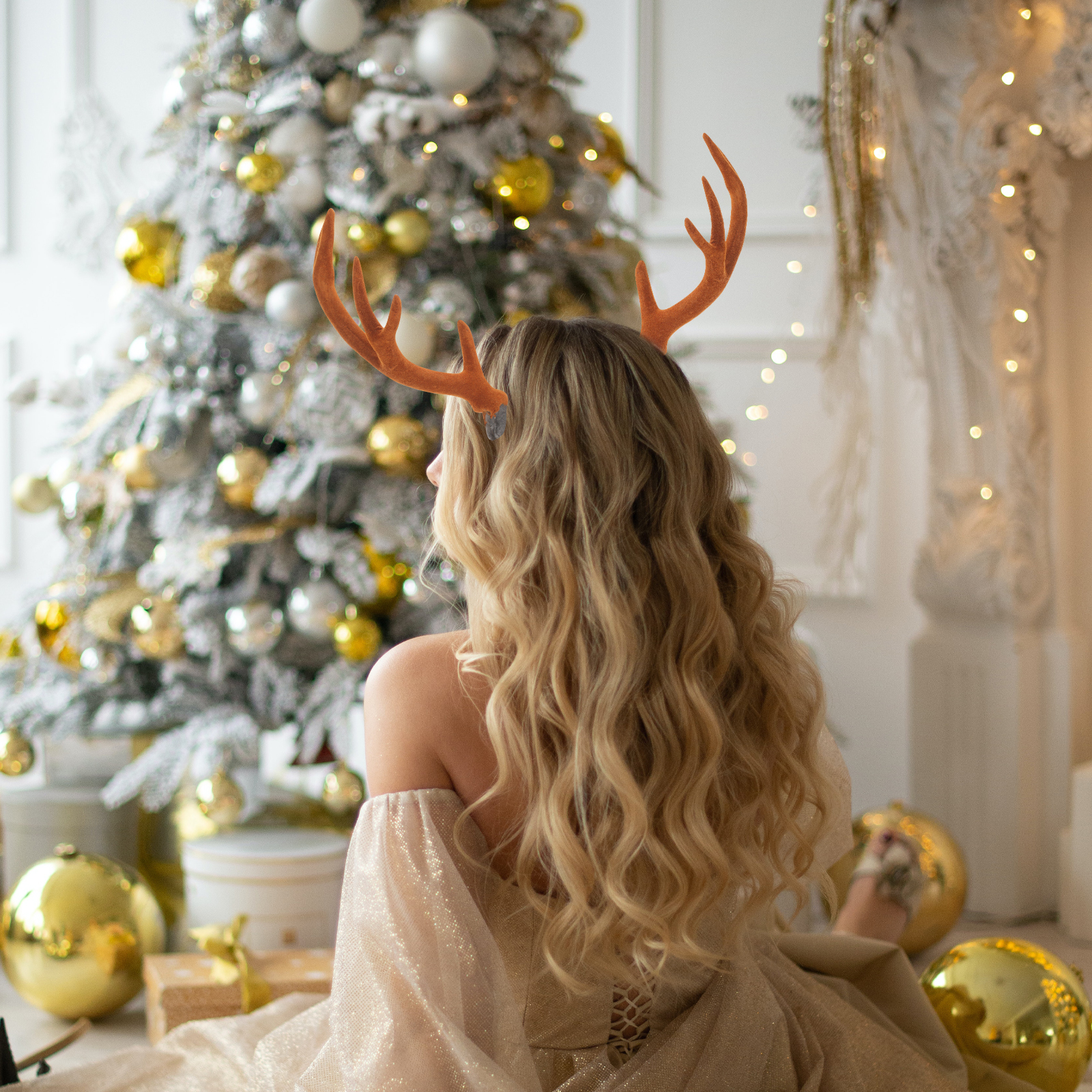 17CM Brown Reindeer Antlers Si - Reindeer Antlers Headband บทวิจารณ์และราคา