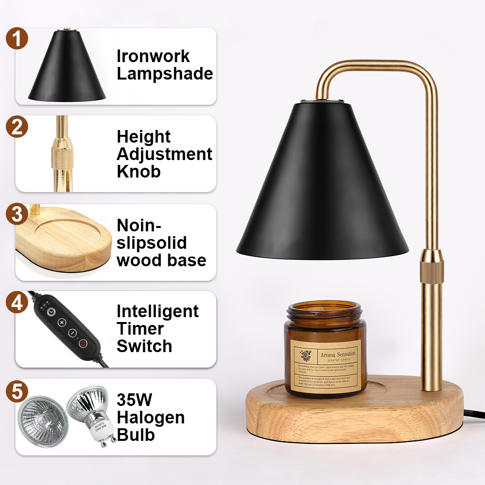 Black Candle Warmer Lamp with  - Holiday Candle Set บทวิจารณ์และราคา