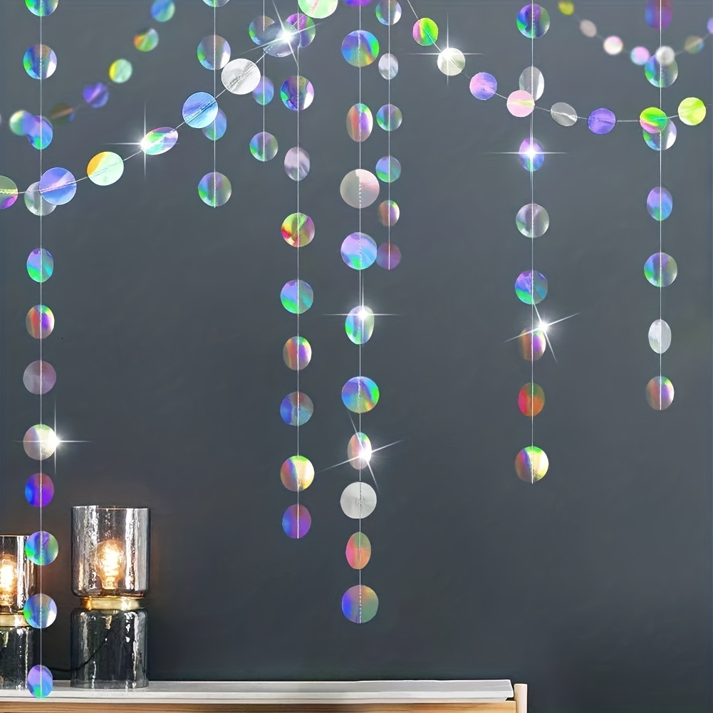 1pc Shimmering Iridescent Circ - Tinsel Garland Decoration บทวิจารณ์และราคา
