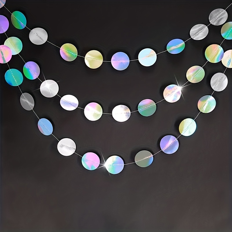 1pc Shimmering Iridescent Circ - Tinsel Garland Decoration บทวิจารณ์และราคา