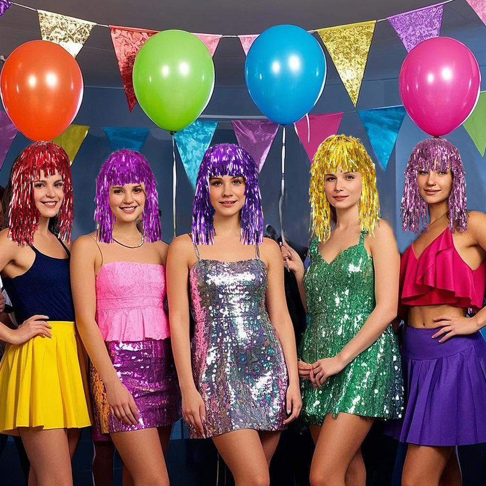 Cosplay Disco Wig Foil Tinsel  - Tinsel Garland Decoration บทวิจารณ์และราคา