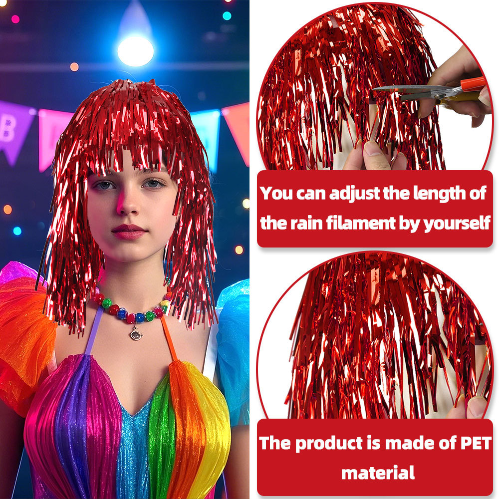 Cosplay Disco Wig Foil Tinsel  - Tinsel Garland Decoration บทวิจารณ์และราคา