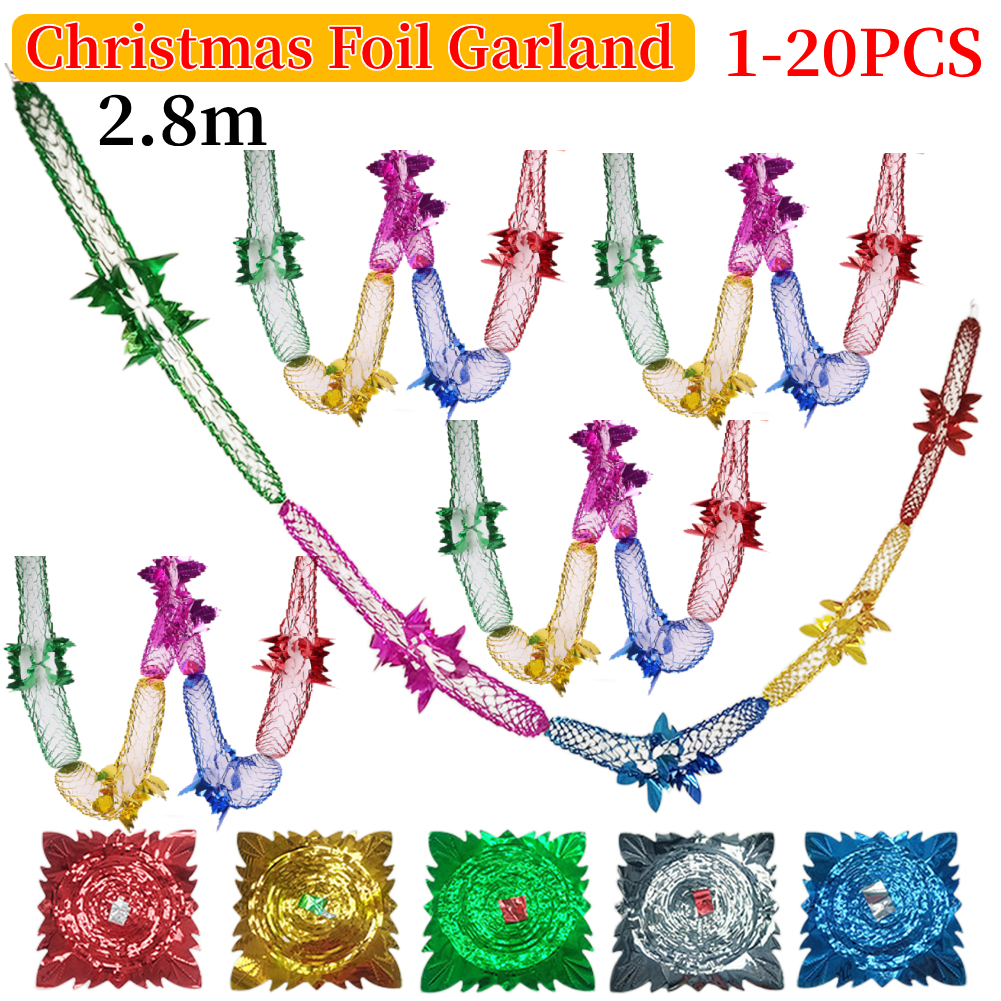 Christmas Foil Garland Ceiling - Tinsel Garland Decoration บทวิจารณ์และราคา