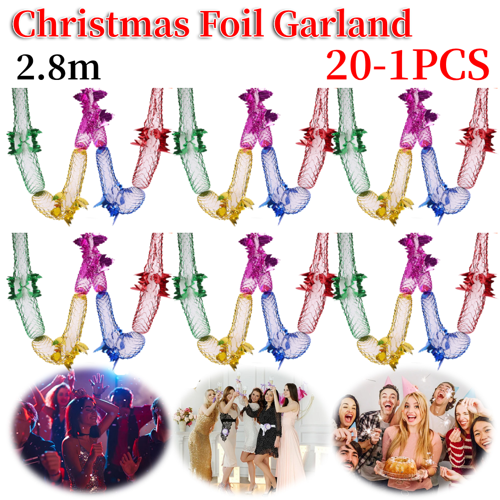 Christmas Foil Garland Ceiling - Tinsel Garland Decoration บทวิจารณ์และราคา