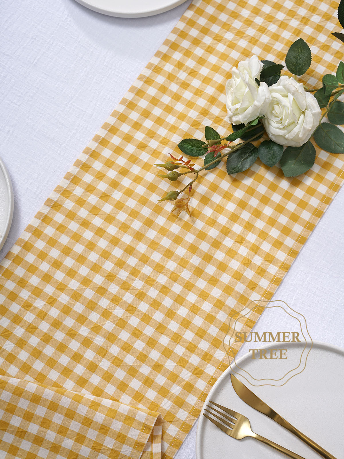 Rustic Plaid Cotton Table Runn - Christmas Throw Blanket บทวิจารณ์และราคา