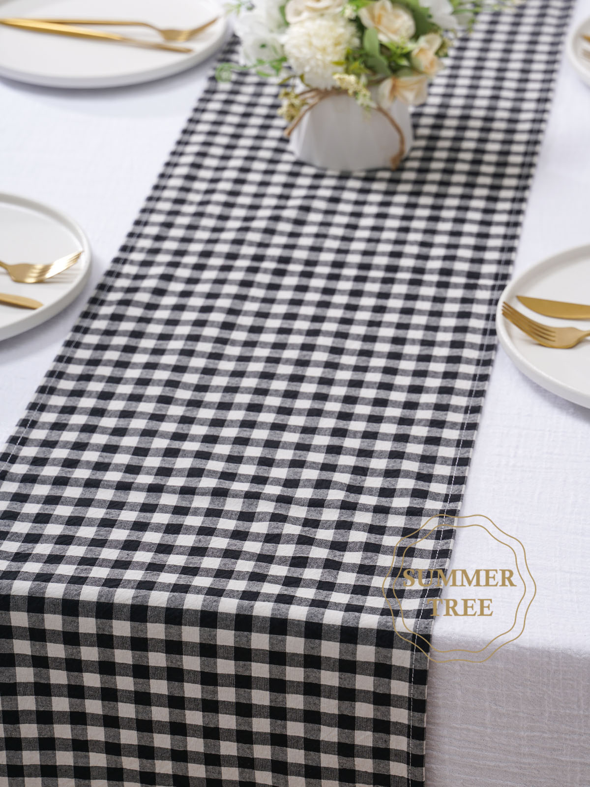 Rustic Plaid Cotton Table Runn - Christmas Throw Blanket บทวิจารณ์และราคา