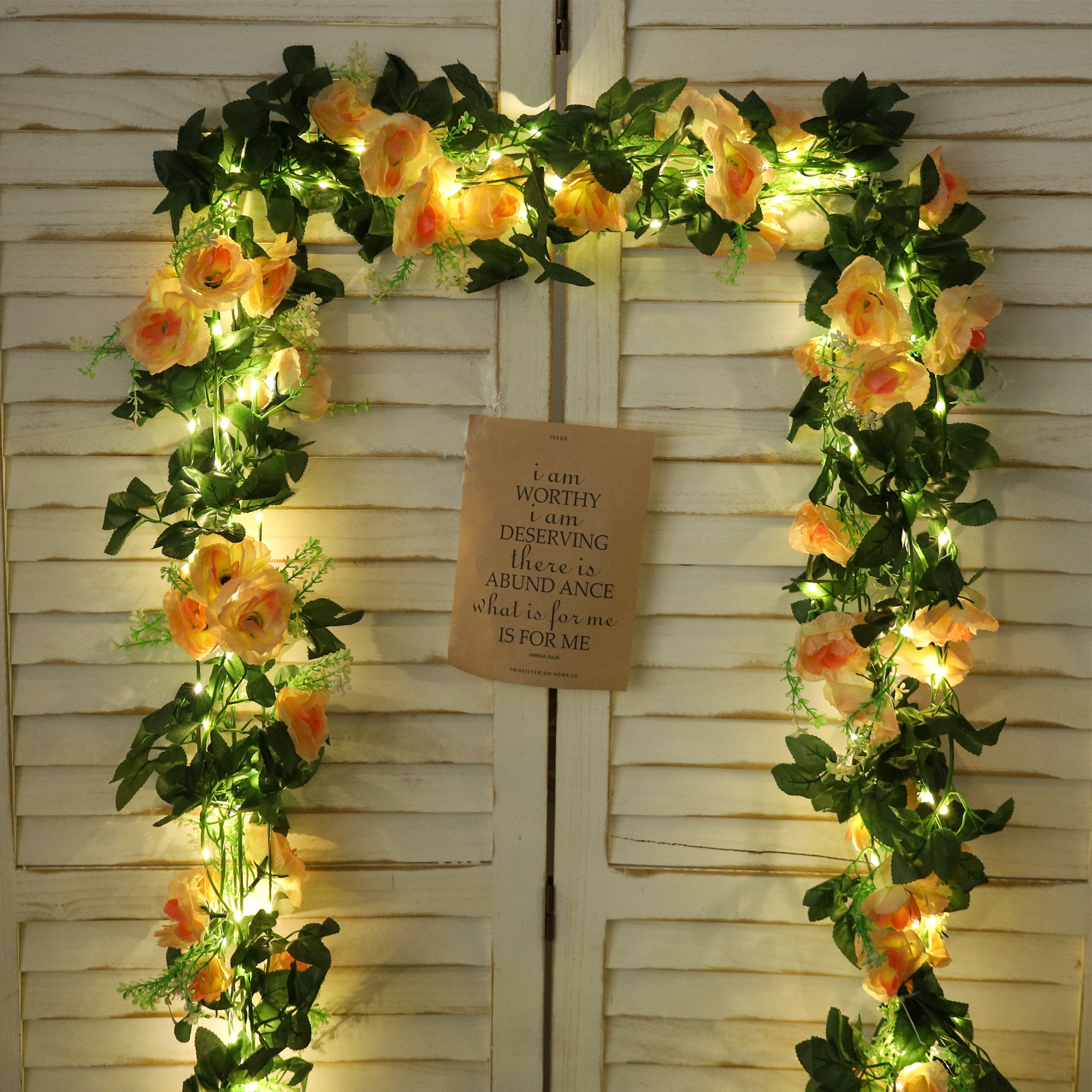 Rose LED Vine Light String Art - Christmas Wreath Fake บทวิจารณ์และราคา