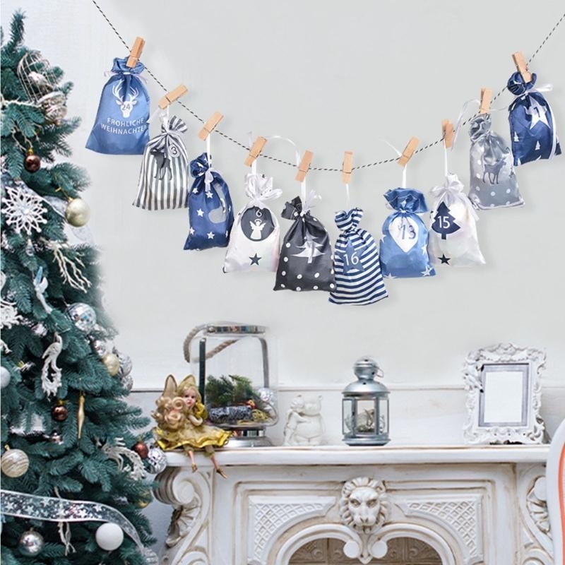 Christmas Advent Calendar Bags - Advent Calendar Gift บทวิจารณ์และราคา