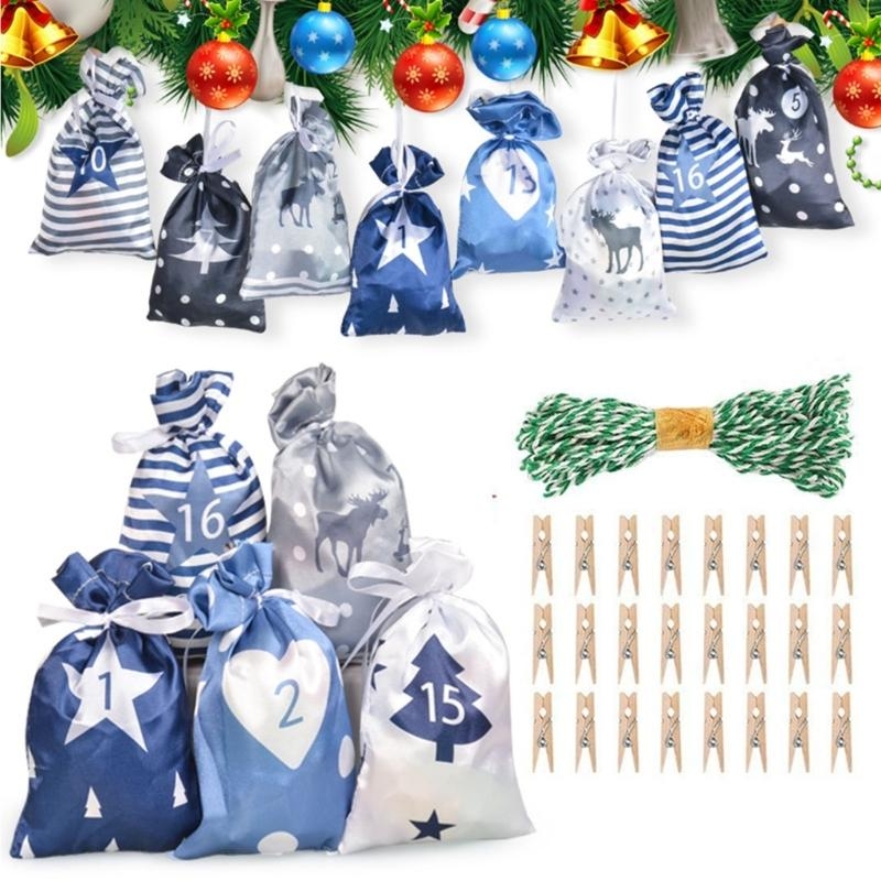 Christmas Advent Calendar Bags - Advent Calendar Gift บทวิจารณ์และราคา