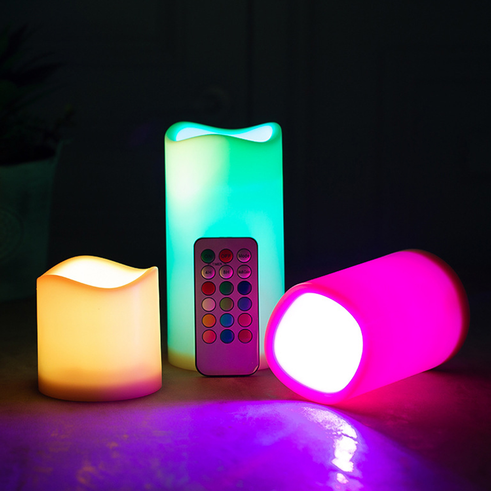3pcs/ set LED Flameless Flicke - Holiday Candle Set บทวิจารณ์และราคา