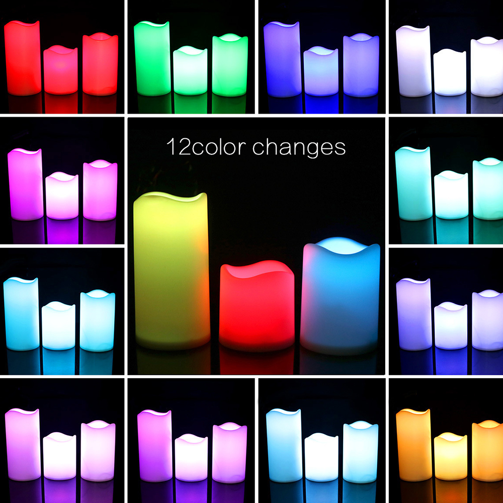 3pcs/ set LED Flameless Flicke - Holiday Candle Set บทวิจารณ์และราคา