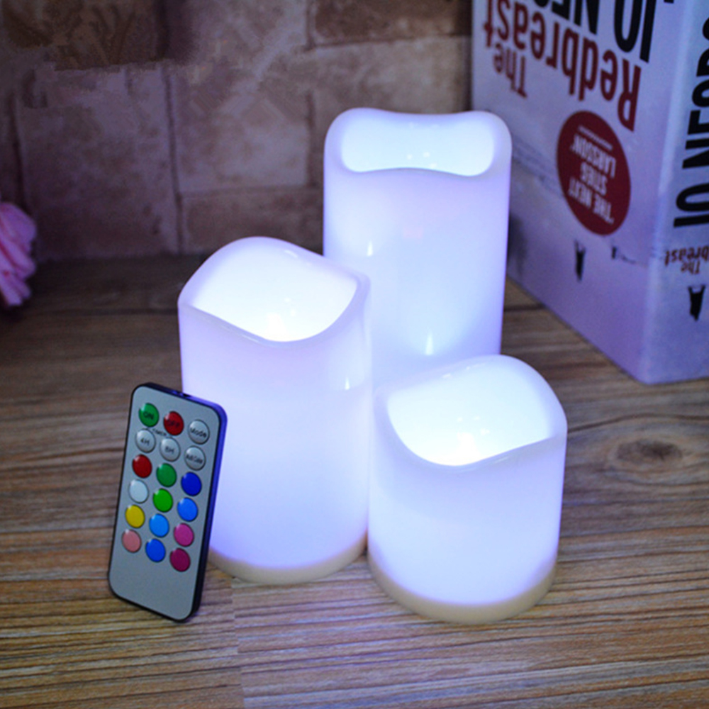 3pcs/ set LED Flameless Flicke - Holiday Candle Set บทวิจารณ์และราคา