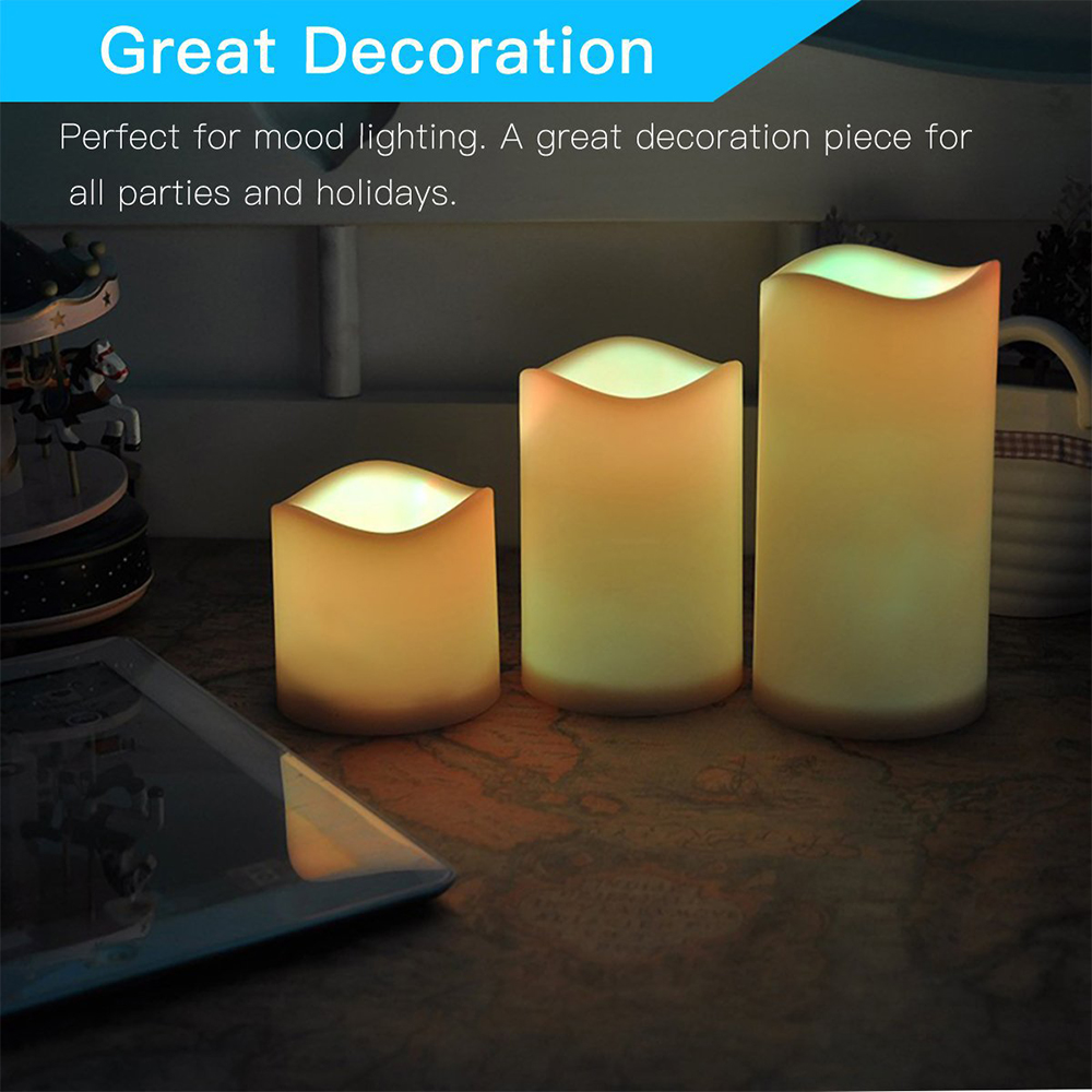 3pcs/ set LED Flameless Flicke - Holiday Candle Set บทวิจารณ์และราคา