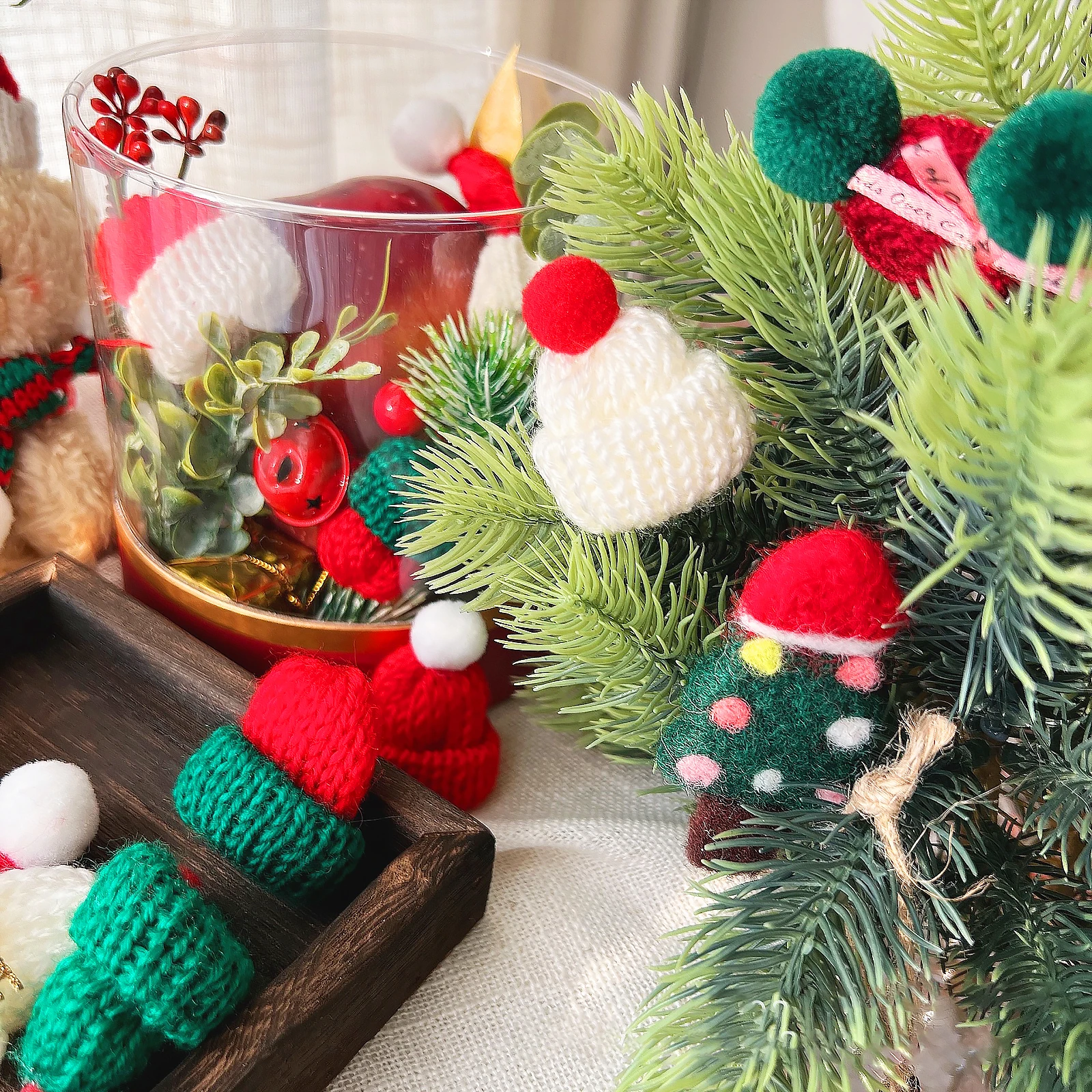 10/20pcs Mini Santa Hat & Scar - Santa Hat Plush บทวิจารณ์และราคา