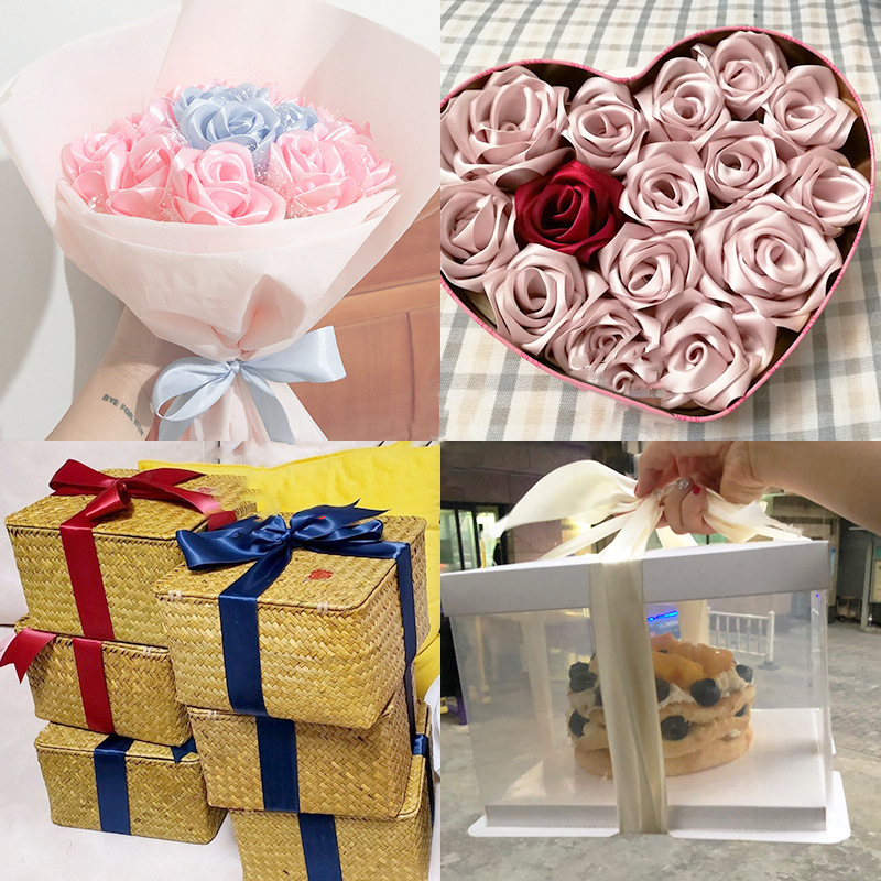 1Roll Satin Ribbon 4cm 25Yards - Ribbon Bow Gift บทวิจารณ์และราคา