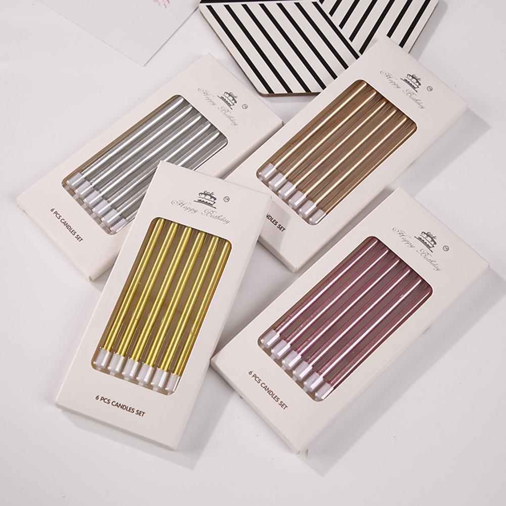 6/18pcs Metal Gold Silver Birt - Holiday Candle Set บทวิจารณ์และราคา