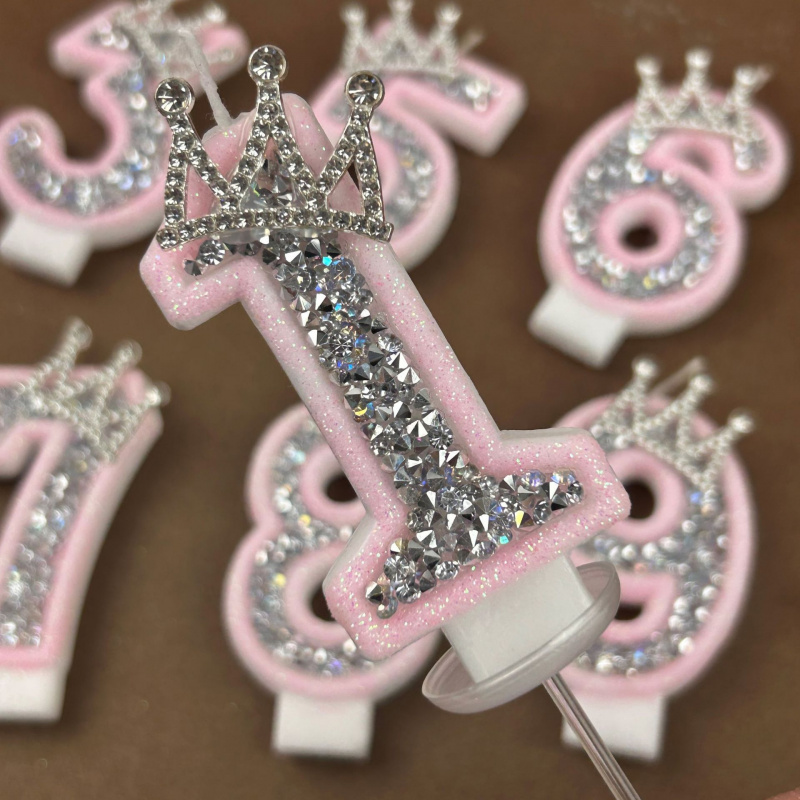 Digital Candles 0-9 Pink Silve - Holiday Candle Set บทวิจารณ์และราคา