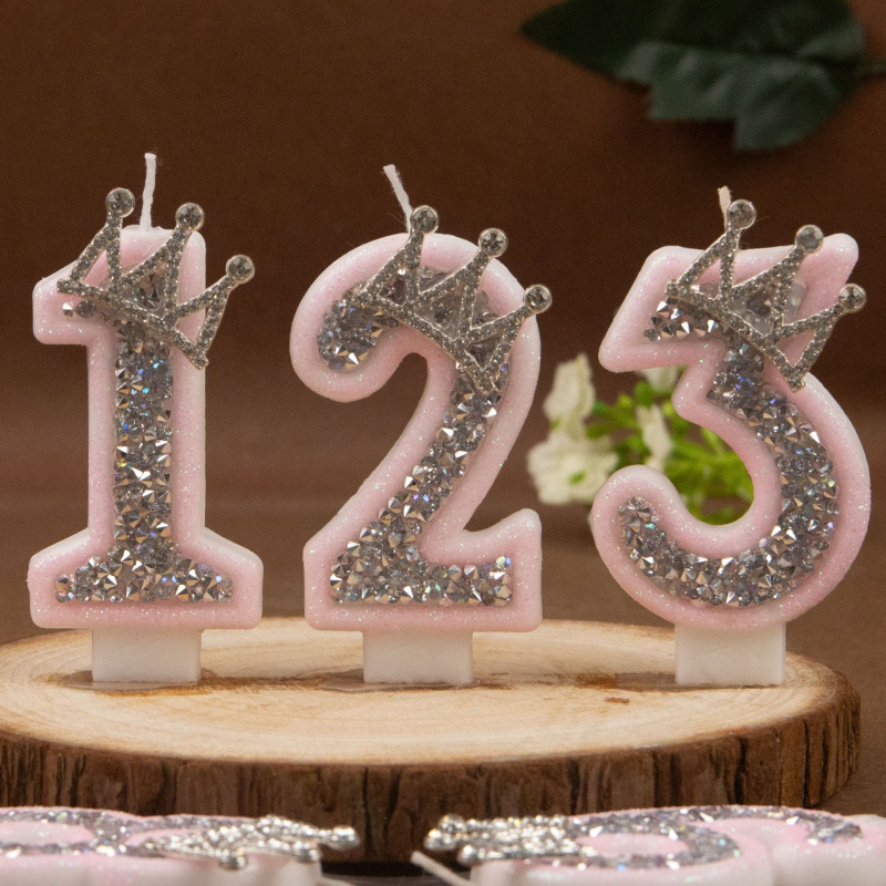 Digital Candles 0-9 Pink Silve - Holiday Candle Set บทวิจารณ์และราคา