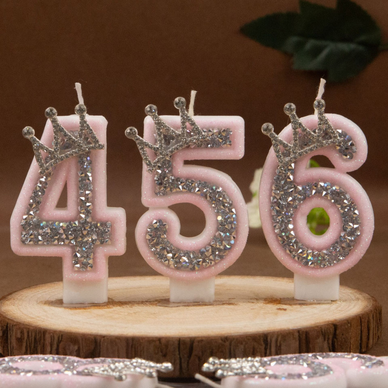 Digital Candles 0-9 Pink Silve - Holiday Candle Set บทวิจารณ์และราคา