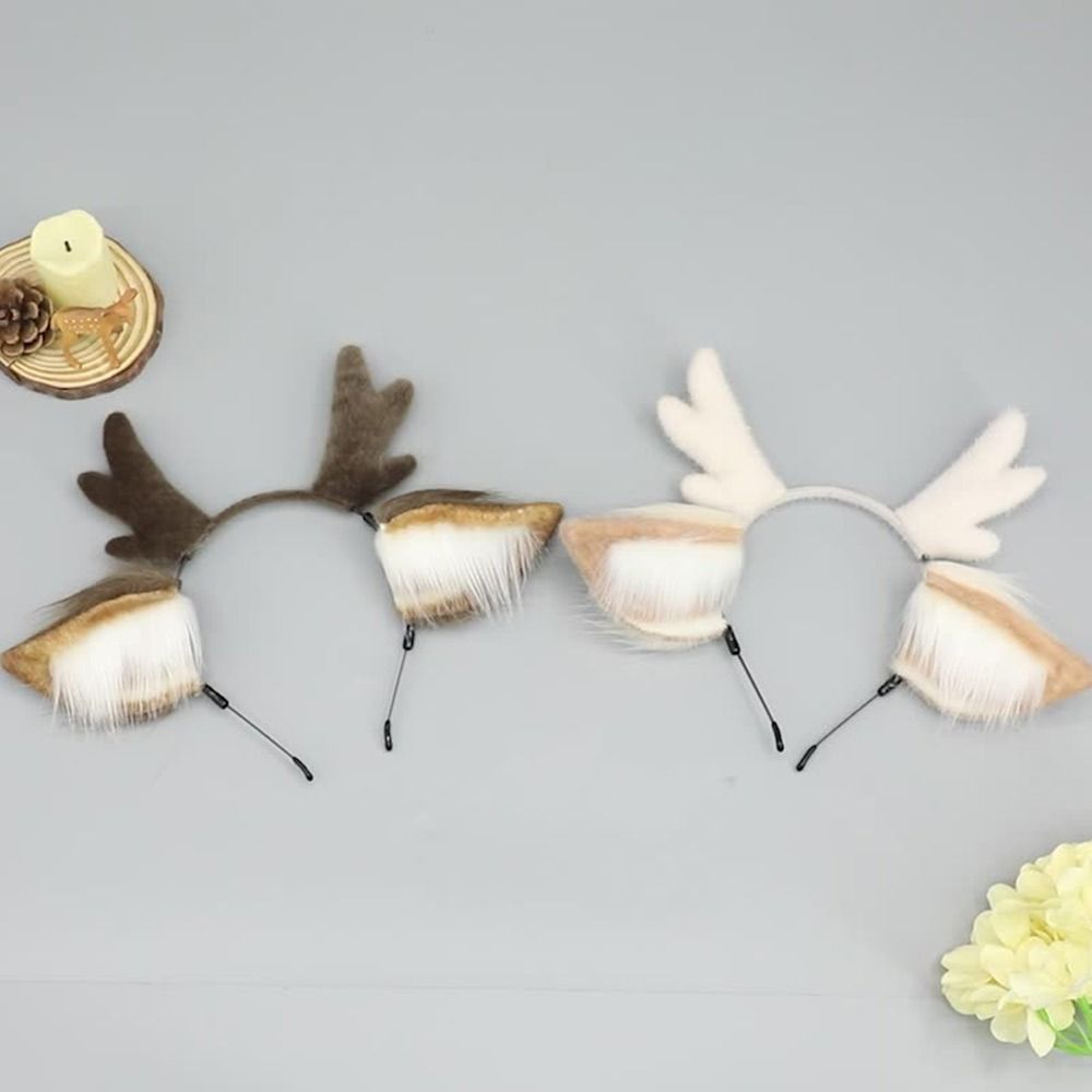 Deer Ears Reindeer Antler Head - Reindeer Antlers Headband บทวิจารณ์และราคา