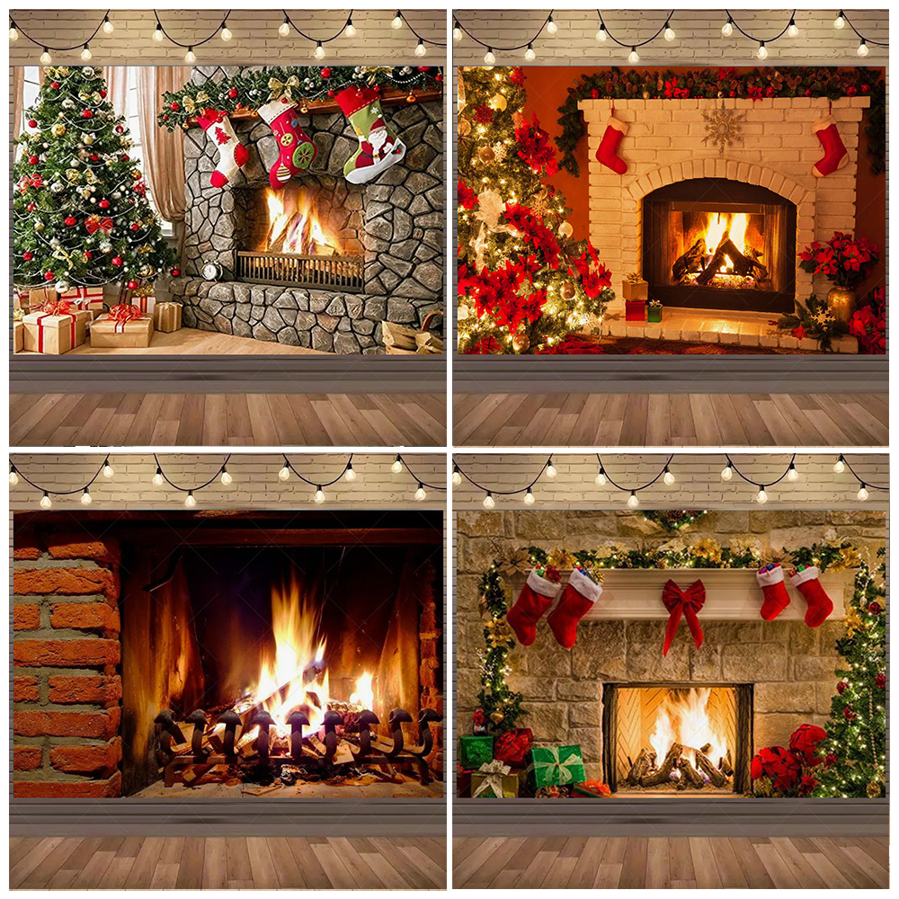 Christmas Photography Backdrop - Christmas Stocking Hanging บทวิจารณ์และราคา
