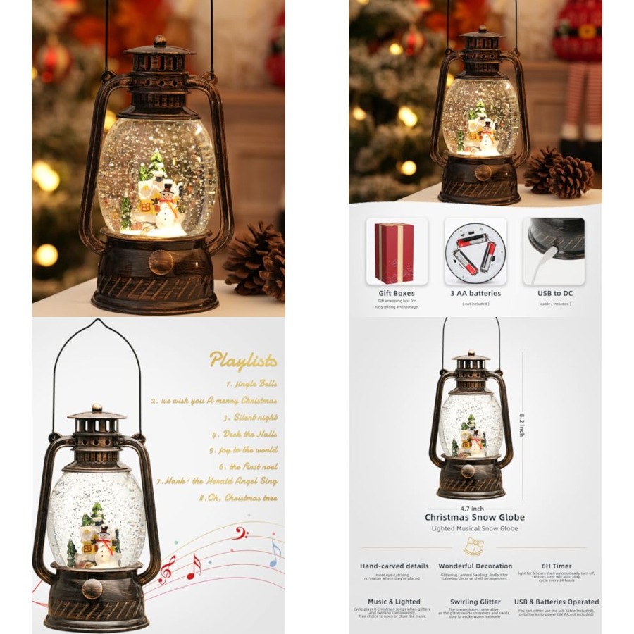 Christmas Decorations Snow Glo - Snow Globe Musical บทวิจารณ์และราคา