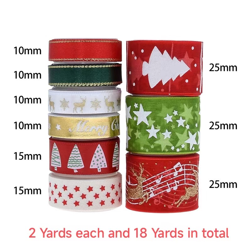 9pcs Christmas Ribbons Set Fes - Gift Box Wrap Set บทวิจารณ์และราคา