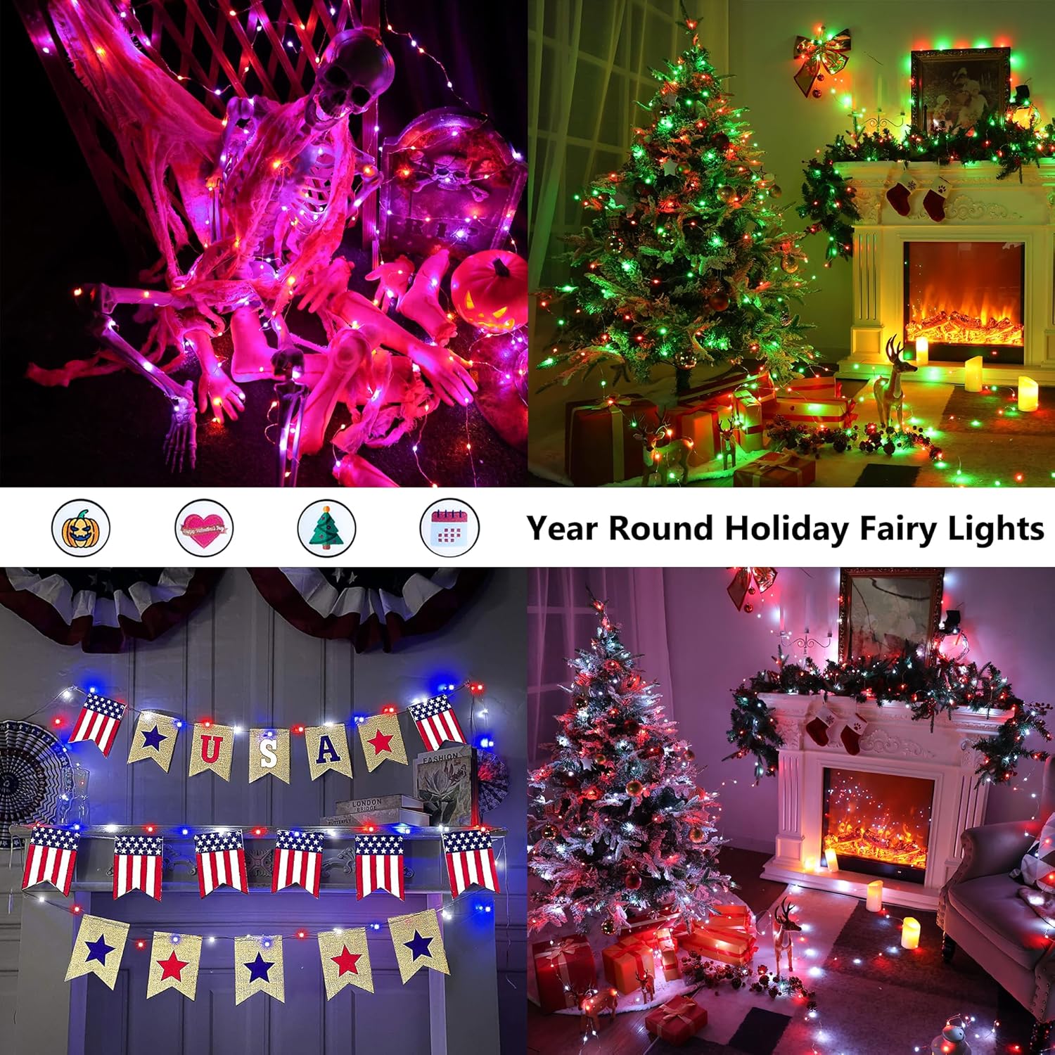 33ft 100 LED Red White Blue Fa - Led Fairy String Lights บทวิจารณ์และราคา