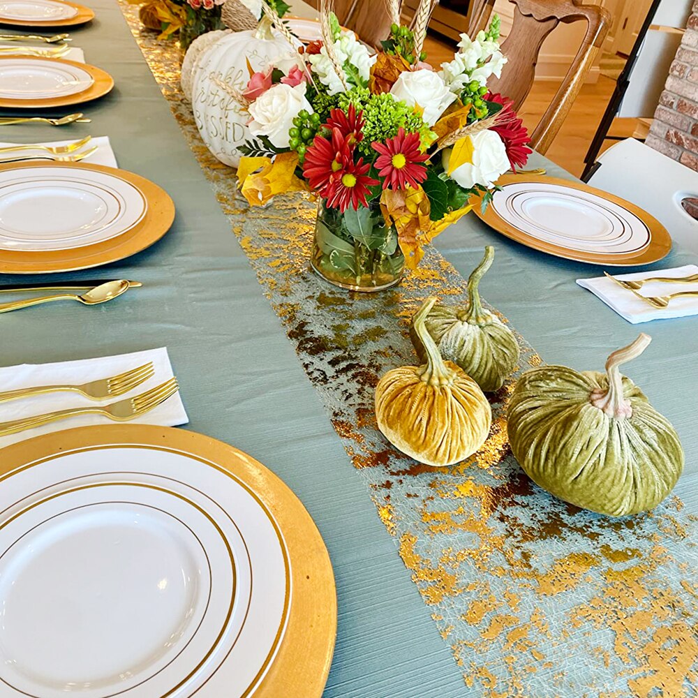 Sparkle Metallic Gold Thin Tab - Christmas Table Runner บทวิจารณ์และราคา