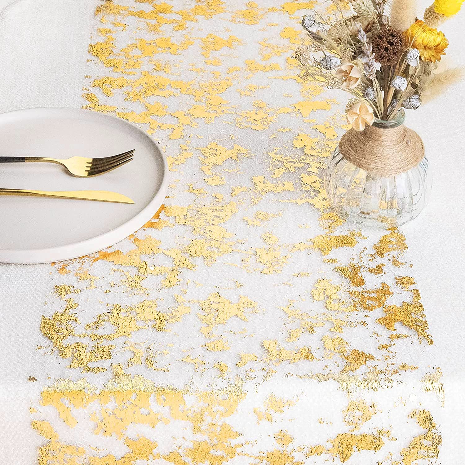 Sparkle Metallic Gold Thin Tab - Christmas Table Runner บทวิจารณ์และราคา