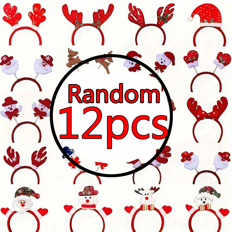 6/12Pcs Different Holiday Chri - Reindeer Antlers Headband บทวิจารณ์และราคา
