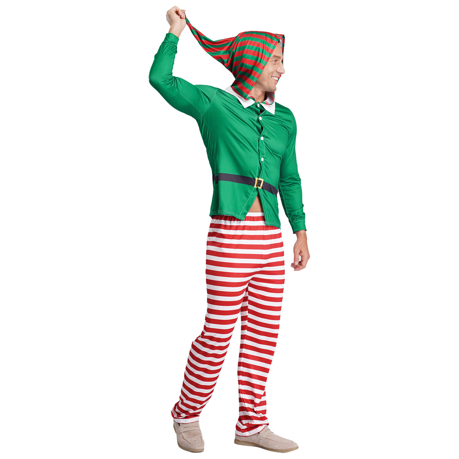 Mens Christmas Elf Pajamas Par - Elf Costume Christmas บทวิจารณ์และราคา