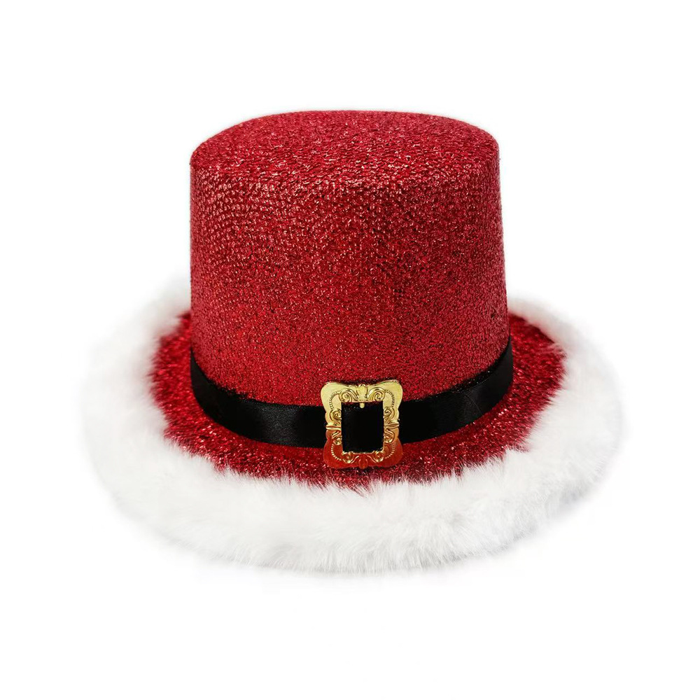 Santa Claus Cap  Shiny Glitter - Santa Hat Plush บทวิจารณ์และราคา