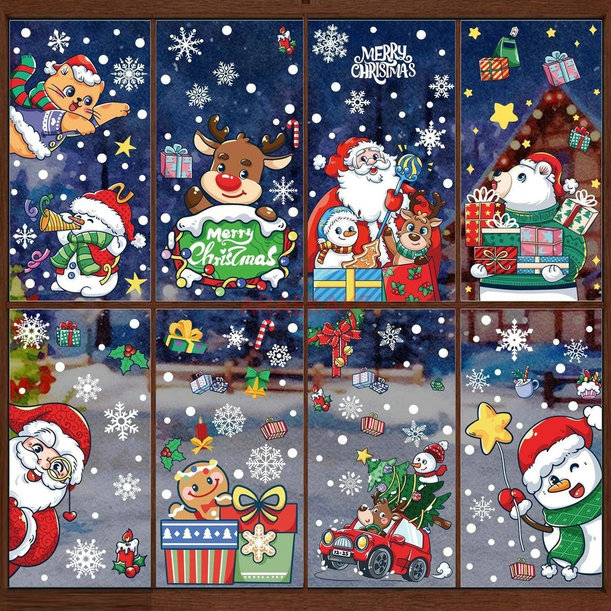 1set Snowman Static Window Sti - Snowflake Window Decal บทวิจารณ์และราคา