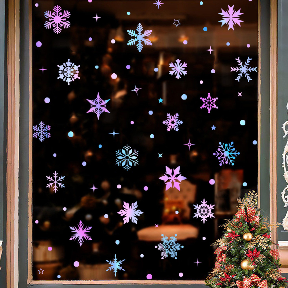 Colorful Luminous Snowflakes W - Snowflake Window Decal บทวิจารณ์และราคา