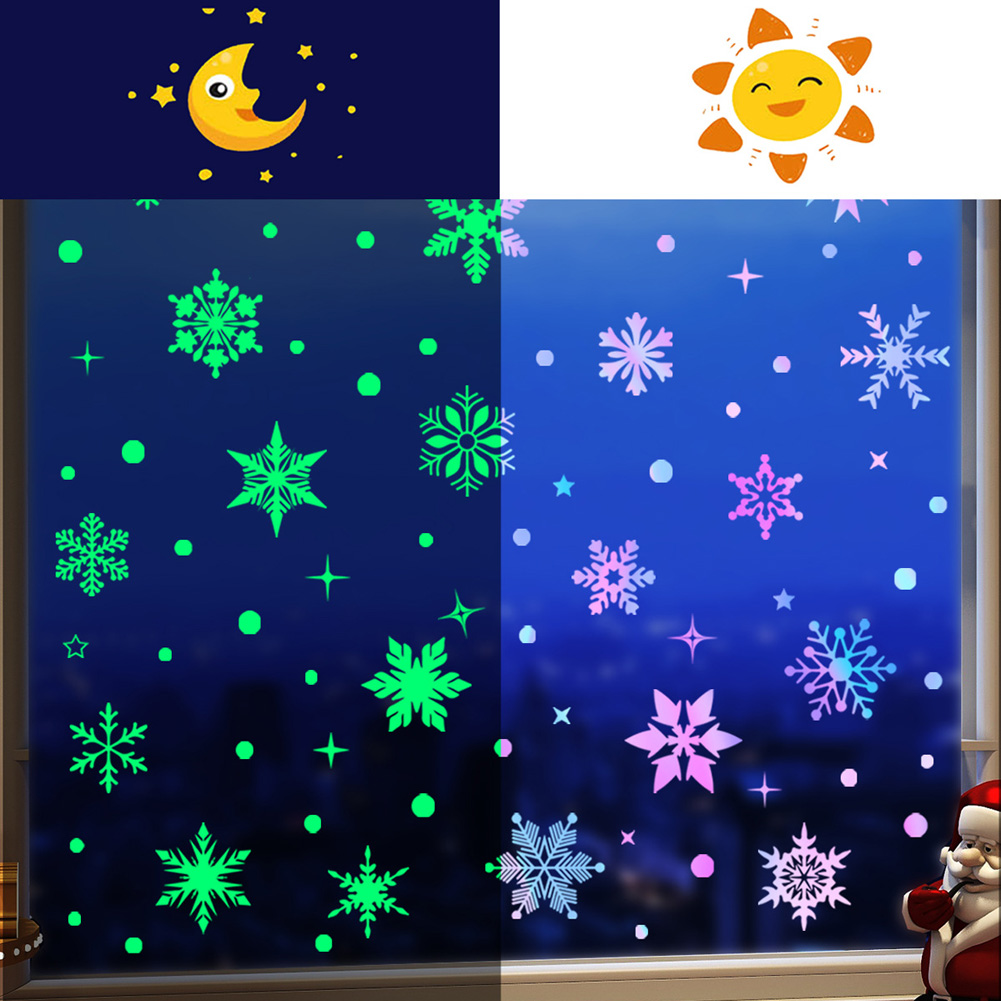 Colorful Luminous Snowflakes W - Snowflake Window Decal บทวิจารณ์และราคา