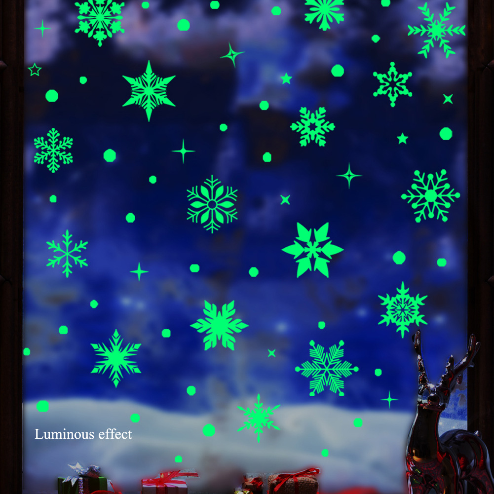 Colorful Luminous Snowflakes W - Snowflake Window Decal บทวิจารณ์และราคา