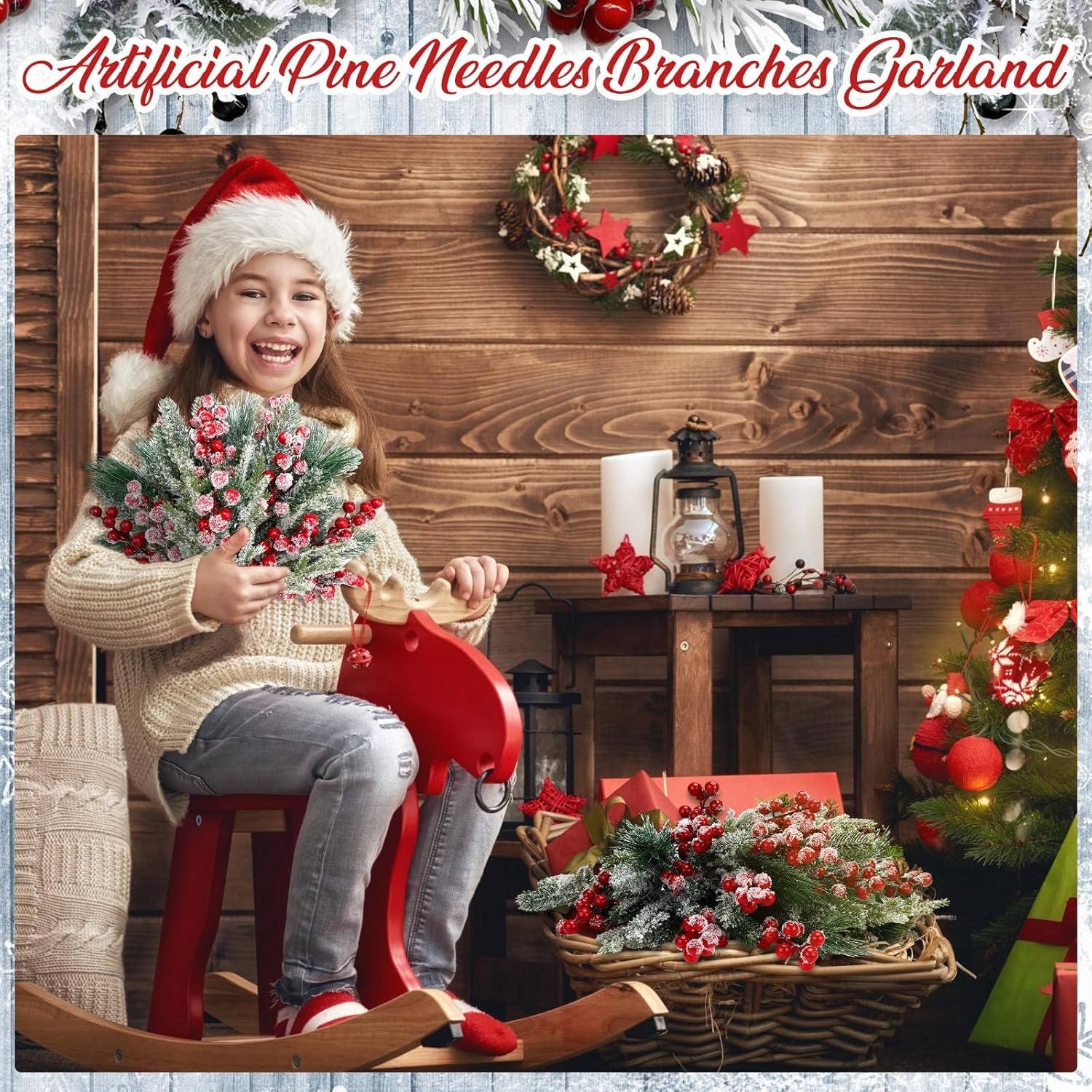 Artificial Snow White Pine Bra - Christmas Wreath Fake บทวิจารณ์และราคา