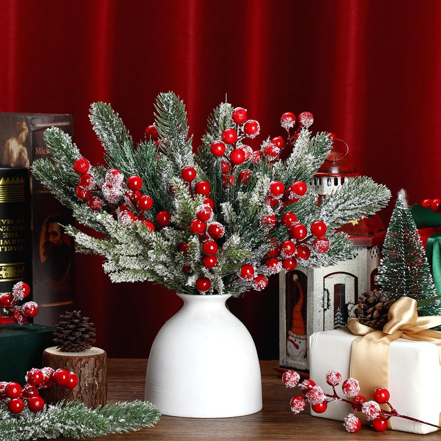 Artificial Snow White Pine Bra - Christmas Wreath Fake บทวิจารณ์และราคา