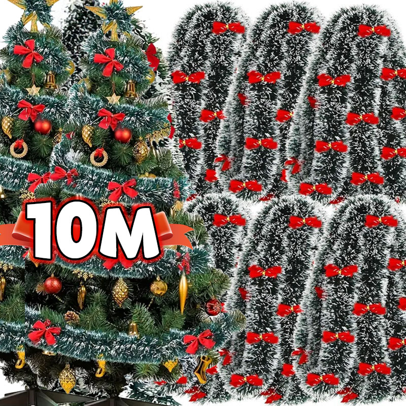 Christmas Bow Tinsel Ribbons G - Tinsel Garland Decoration บทวิจารณ์และราคา