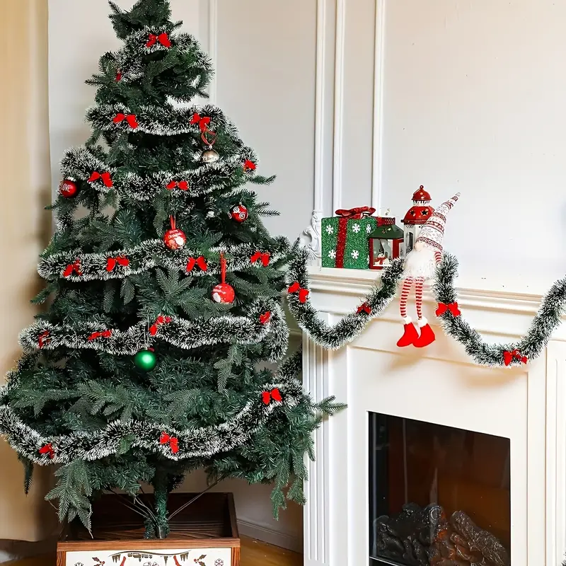 Christmas Bow Tinsel Ribbons G - Tinsel Garland Decoration บทวิจารณ์และราคา